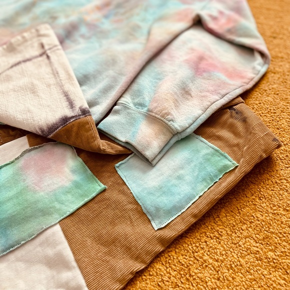 GUC Babaton ultra high waisted patchwork chord homemade bell bottoms - Picture 7 of 16